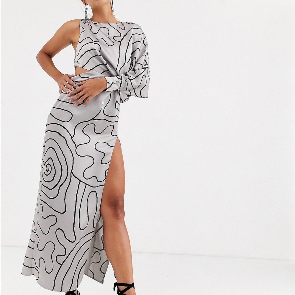 ASOS design tall Copenhagen one sleeve dress - Picture 2 of 4